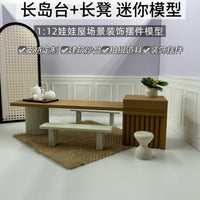 Dollhouse Miniature Kitchen Island Set for BJD Dolls