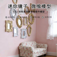 Miniature Dollhouse Mirror Photo Frame DIY Model Ornament