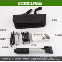 Bicycle Repair Kit with Tire Pump, Patch, Wrench Set for Mountain Bikes, Multi-tool for Outdoor Cycling