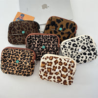 2025 New Corduroy Vintage Floral Coin Purse Portable Flip Earphone Bag Mini Lipstick Storage Card Holder