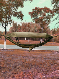 Outdoor Camping Hammock with Mosquito Net and Sunshade, Double Person Anti-Roll Automatic Quick Open Swing