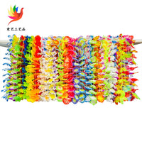 Hawaiian Polyester Fabric Party Colorful Lei Garland Set