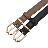 Women's Genuine Leather Belt with Alloy Pin Buckle for Jeans and Suits