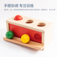 Montessori Wooden Ball Drop Drawer Box Educational Toy for Early Learning