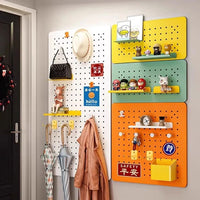 Pegboard Hooks and Shelves for Desk Organization, Metal Storage Rack Accessories