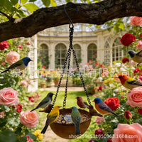 Cast Iron Hanging Bird Bath & Feeder for Outdoor Garden Decor