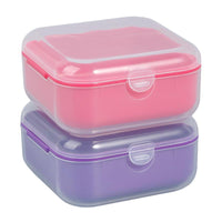 Portable Double-Layer Soap Dish with Drain and Lid for Travel and Home Use