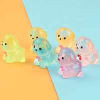 Cute Puppy Animal Luminous Resin Figurines for Micro Landscape & DIY Decor