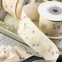 Floral Embroidered Cotton Ribbon for DIY Hair Accessories and Crafts