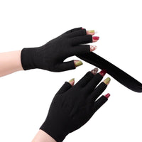 UV Protection Fingerless Manicure Gloves for Nail Lamp