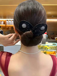 Lazy Magic Twist Bun Hair Clip with Pearl Embellishment for Women
