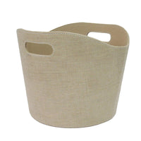 Round Felt Firewood Basket with Handles, Multi-Color Storage Bin for Fireplace Logs