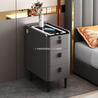 Smart Multifunctional Narrow Bedside Table, Nordic Modern Solid Wood Small Home Storage Nightstand