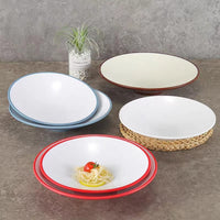 Melamine Imitation Porcelain Double-Handle Serving Bowl for Spicy Mix, Cold Noodles, and Dry Pot Dishes
