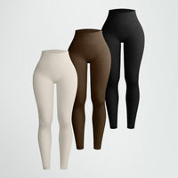 Women's Seamless Ribbed High Waist Yoga Leggings, Workout Pants