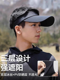 Men's Summer Sun Protection Visor Hat with Wide Brim for Outdoor Sports Fishing Running