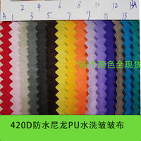 420D Washed Crinkled Nylon Fabric with PU Coating for Bags