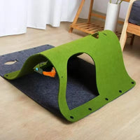 Cat Tunnel Play Mat with Scratch Pad - Multi-functional Pet Toy for All Seasons