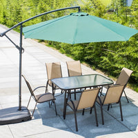 Outdoor Teslin Fabric Patio Dining Set with Round Table