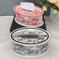 Creative Ceramic Tissue Box for Living Room, Coffee Table, KTV, Hotel, Modern Bathroom, Home Tissue Storage
