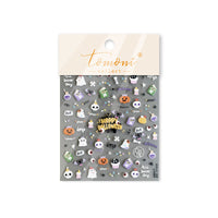 tomononi 3D Embossed Nail Art Stickers for Kids - Dark Style Halloween Theme