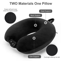 Travel Neck Pillow Memory Foam U-Shaped Head Support for Airplane Car Office