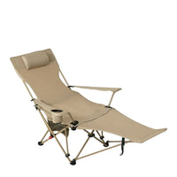 Outdoor 4-Position Adjustable Reclining Beach Chair with Armrests and Footrest for Camping & Office