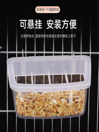 No-Splash Bird Feeder for Small Cages, Hanging Pet Food Dispenser