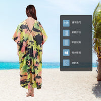 Microfiber Cooling Quick-Dry Poncho Bathrobe with One-Shoulder Design