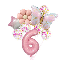 32-inch Matte Butterfly Number Foil Balloon Set for Birthday Party Decoration
