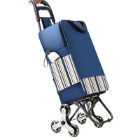 Foldable Shopping Cart with Wheels, Portable Grocery Utility Cart for Seniors, Stair Climbing Hand Truck