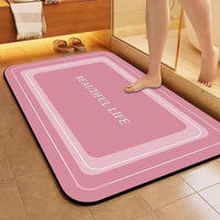 Modern Minimalist Diatomaceous Earth Bath Mat for Shower and Bathroom, Quick Dry Non-Slip Absorbent Mat