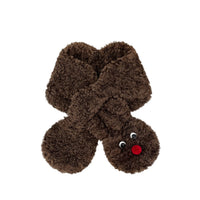 Japanese Style Plush Snowman Cross Scarf for Women, Winter Warm Neck Warmer