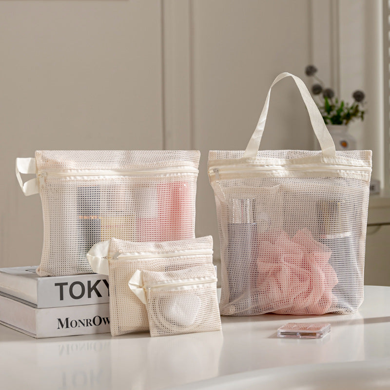 Portable Mesh Toiletry Bag for Travel, Gym, and Bathroom Organization