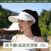 Women's Summer UV Protection Sun Visor Hat with Wide Brim and Ice Silk Fabric for Outdoor Sports