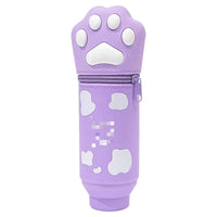 Retractable Silicone Pen Pencil Case Cute Cat Paw Design