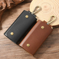 Minimalist Retro Leather Key Pouch for Men and Women, Waist Hanging Mini Key Holder