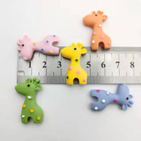 Cartoon Giraffe Resin Cabochons for DIY Crafts, Hair Clips, and Apparel Embellishments