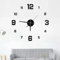 DIY Luminous Wall Clock Modern Self-Adhesive Large 3D Sticker Clock for Living Room Bedroom Decor