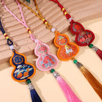 Vintage Embroidered Gourd Sachet Pendant Car Hanging Ornament