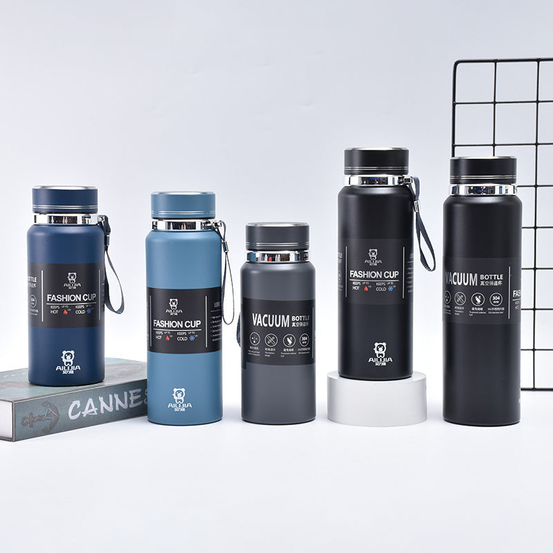 304 Stainless Steel Insulated Water Bottle with Tea Infuser, Large Capacity Travel Mug for Outdoor Sports