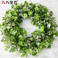 Large Artificial Clover Wreath for St. Patrick's Day Door Decor
