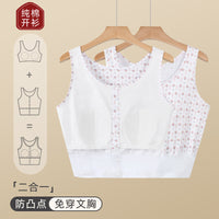 Women's Cotton Built-in Bra Tank Top for Seniors, Loose Fit, Anti-Chafe, Summer Underwear