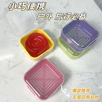 Portable Double-Layer Soap Dish with Drain and Lid for Travel and Home Use