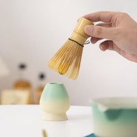 Japanese Matcha Tea Ceremony Set with Bowl, Whisk, Scoop, and Cloth