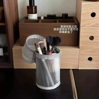 2-in-1 Mesh Transparent Cosmetic Brush Organizer Bag with Large Capacity