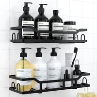 No-Drill Bathroom Shelf Wall-Mounted Organizer for Toiletries Multi-Layer Storage Rack