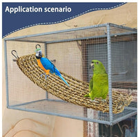 Parrot Chew Toy Grass Net Ladder Bird Climbing Frame Swing Hammock for Small to Medium Birds