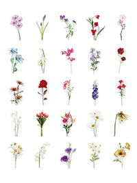 100 Sheets Vintage Botanical Flower Clear Stickers for Journaling, Decorating, and DIY Crafts