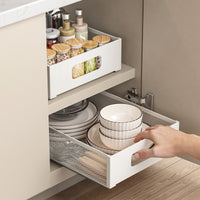 Multi-layer Pull-Out Storage Rack for Kitchen Seasoning Bottles and Snacks